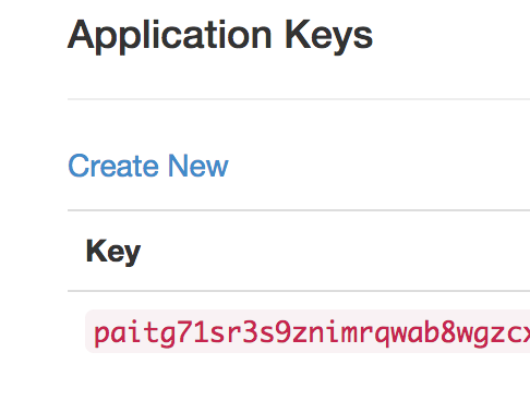 Create Application Key